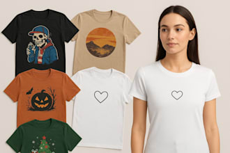 design custom streetwear, vintage, halloween, christmas and typography t shirt