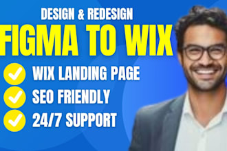 convert figma to wix or wix studio and wix landing page design