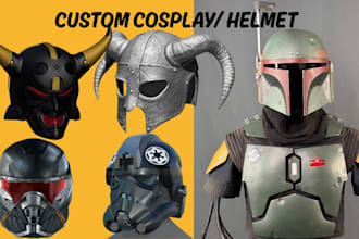 design custom 3d helmet cosplay mask stl armor game prop for 3d printing paint