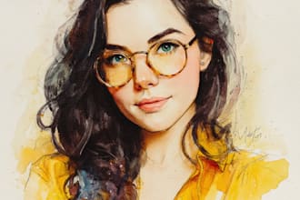 do a portrait in watercolor style from a photo