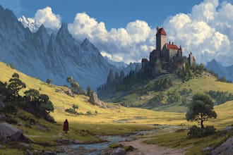 create fantasy landscape concept art