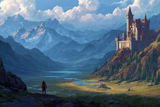 design fantasy landscape and all concept art illustration