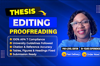 edit or proofread thesis or respond to professor feedback