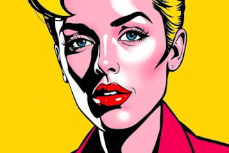 draw pop art portrait in roy lichtenstein style