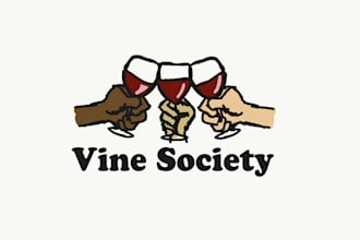 design looking awesome community wine logo