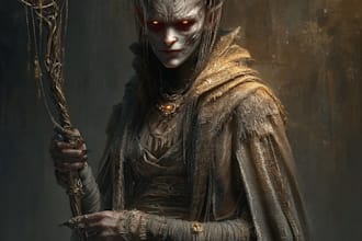 draw realistic fantasy horror character and concept art