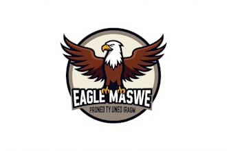 design eagle mascot logo with express delivery