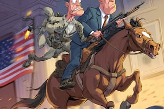 draw political cartoon and caricature