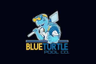 design powerful traditional pool company logo