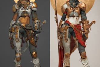make a unique fantasy character concept art