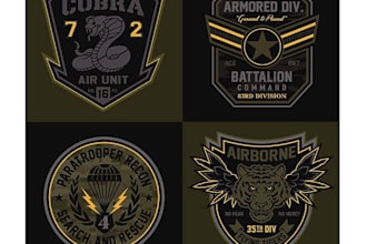 design a strong and tactical military or veteran logo