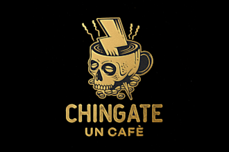 make an amazing coffee skull, pet dog, chili vintage logo