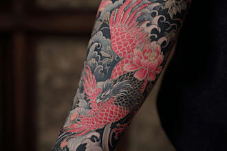 draw tattoo designs and illustrations in japanese style