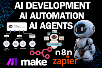 build ai agents, ai automations, automate optimize workflow by n8n, make, zapier