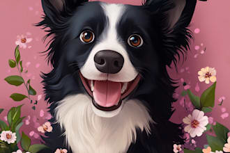 create a custom dog illustration for pet lovers