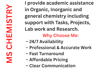 assist and tutoring inorganic and organic chemistry
