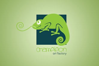 design a unique and creative chameleon logo for your brand or business