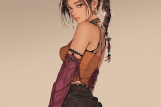 make illustration cover in anime or manga style