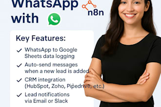 utomate whatsapp with google sheets and CRM via n8n