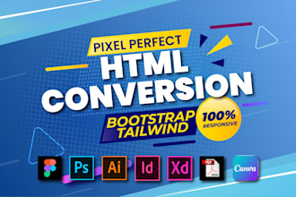 convert figma to html, psd to html, xd to html tailwind css