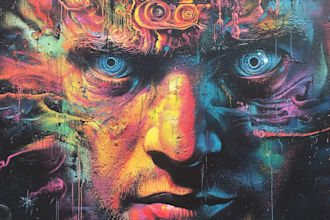paint real graffiti art on the street wall art