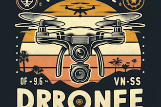 design high quality vintage drone logo t shirt design