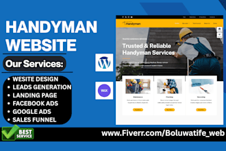 design handyman website construction website locksmith website cleaning website