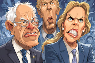 create a political or satirical cartoon