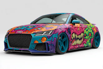 do professional unique vehicle wrap design for any vehicle