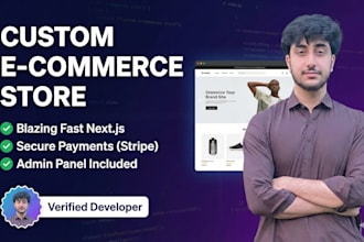 build a custom next js, react ecommerce website with admin panel