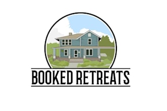 design literary retreat company magical mountain town logo