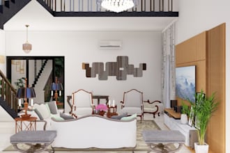 design luxury interior with detailed furniture layout