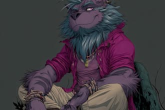 draw furry art or fursona, original furry character