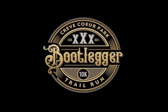 design prohibition bootlegging trail run logo