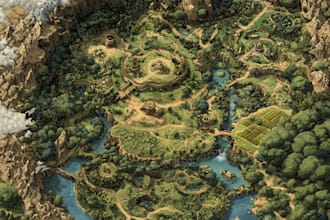 draw a custom fantasy map for fantasy, scifi, and book