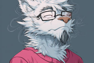 draw custom furry reference sheet character