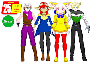 create a custom vrchat avatar, vrc, or 3d anime character for vtuber