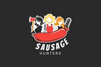 design stylish quirky hunters stop motion comedy logo