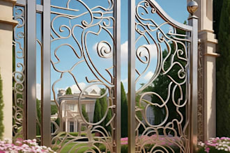 create custom dxf files for main driveway entry gate doors ,ready for cutting