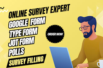 design jotform, google form, or typeform surveys, reach 200 responses