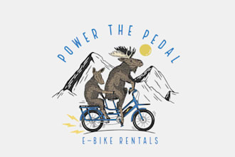 design outstanding moose ride, skull and flower vintage logo