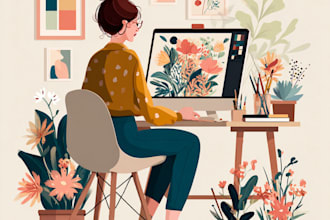 do awesome line art and silhouette vector illustration