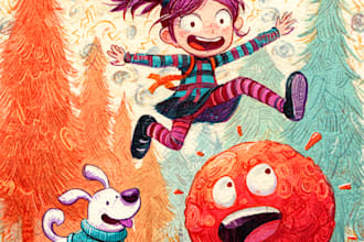 create children story book illustration watercolor or children story book cover
