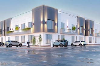 create realistic 3d front elevations for your house or commercial building