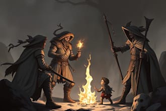 draw dnd character art design illustration, fantasy  dnd art