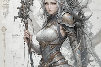 draw a unique esoteric or fantasy medieval art for you