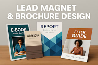create PDF lead magnet digital ebook brouchure design report workbooks document