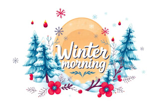 make custom winter t shirt design brand illustration