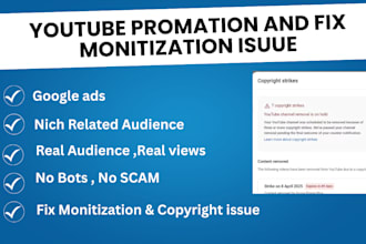 promote your youtube videos and fix monetization or copyright issues