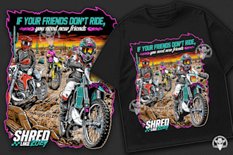 make dirtbike, atv, rzr, buggy designs in hand drawn style
